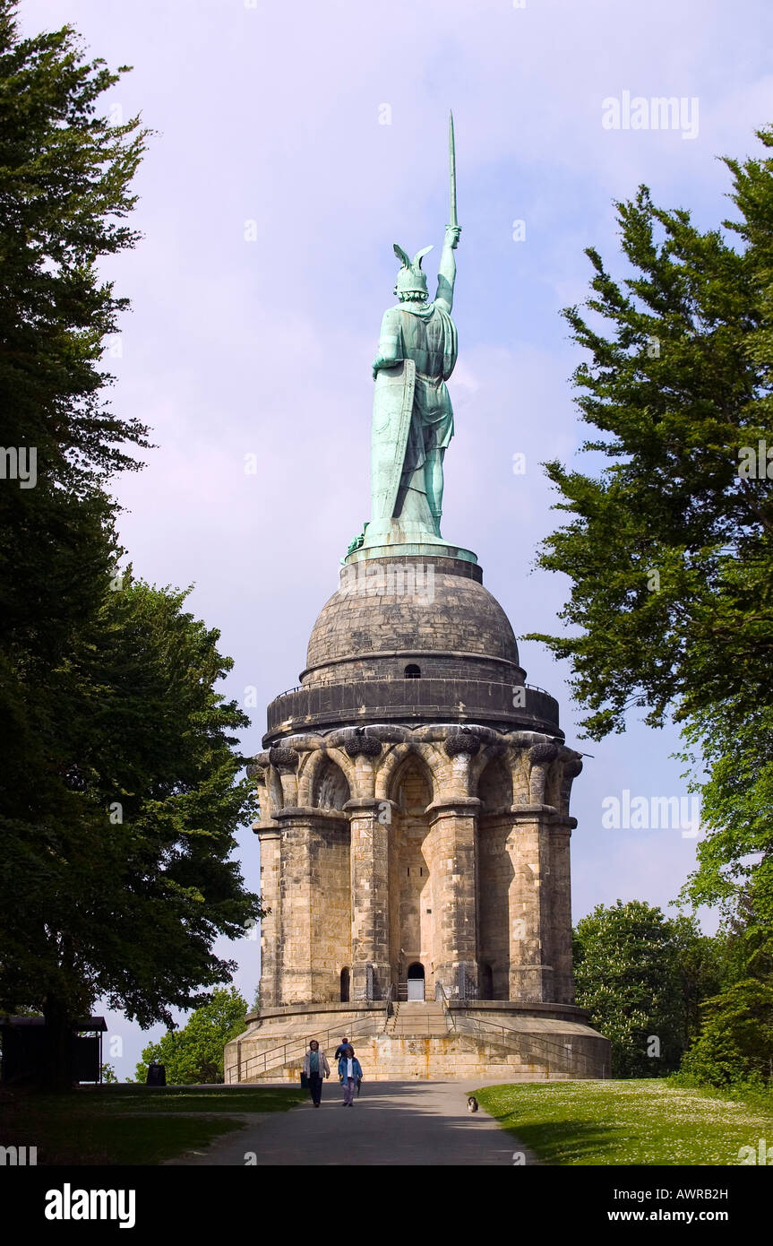 Hermannsdenkmal Denkmal Skulptur Statue in der Nähe von Detmold Deutschland Europa Geschichte Tourismus Denkmal kämpfen Anblick Stockfoto