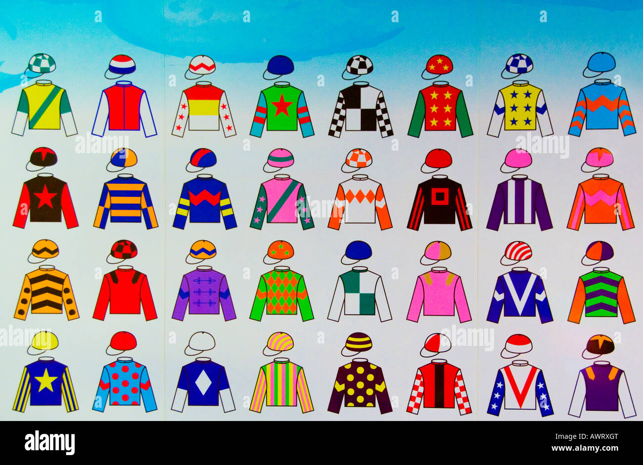 "Jockey Farben im Sha Tin Racecourse Hong Kong" Stockfoto
