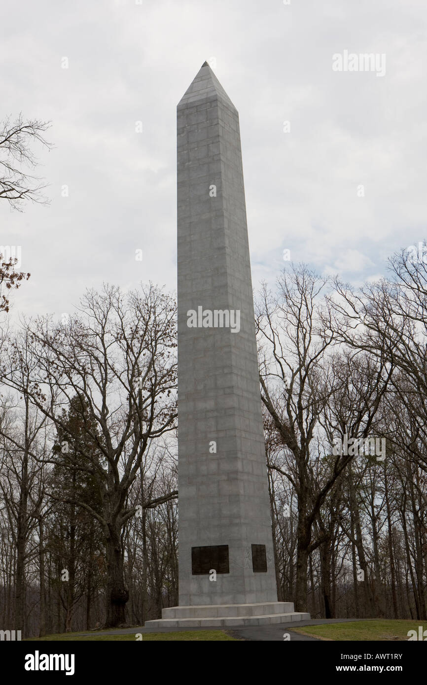 US-Denkmal Kings Mountain National Military Park in der Nähe von Blacksburg South Carolina 14. März 2008 Stockfoto