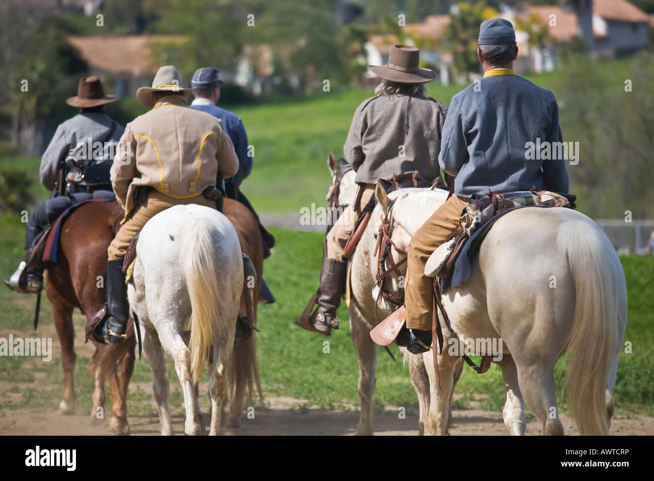 American Civil War Reenactment Soldaten zu Pferde in Vista, Kalifornien Stockfoto