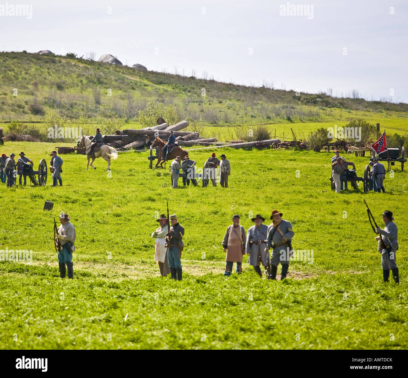 American Civil War Reenactment Soldaten auf dem Schlachtfeld in Vista, Kalifornien Stockfoto