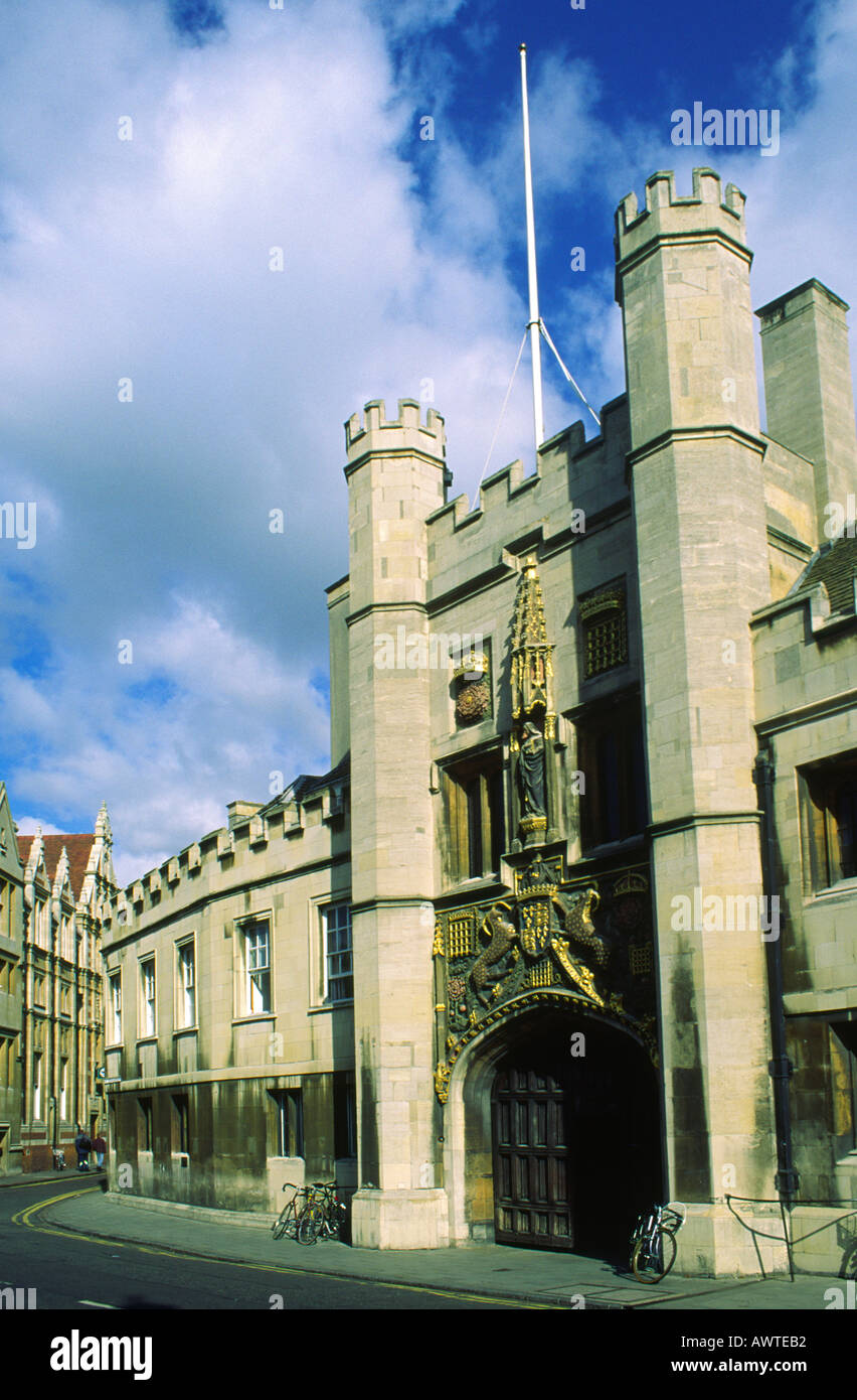 Eingangstor zum Christuslicht College in Cambridge, England Stockfoto
