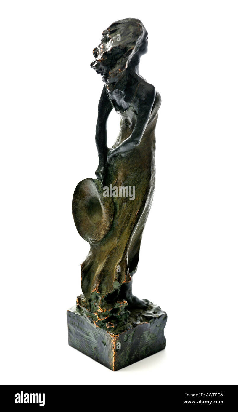Bronze Resin Statue Skulptur Al Viento von Miro spanische Bildhauer der Barcelona Spanien Limited Edition nur zur redaktionellen Nutzung Stockfoto