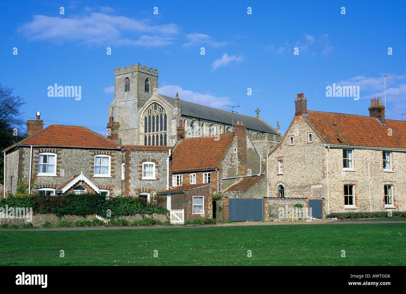 Cley nächste Meer Dorf und Kirche Norfolk Stockfoto