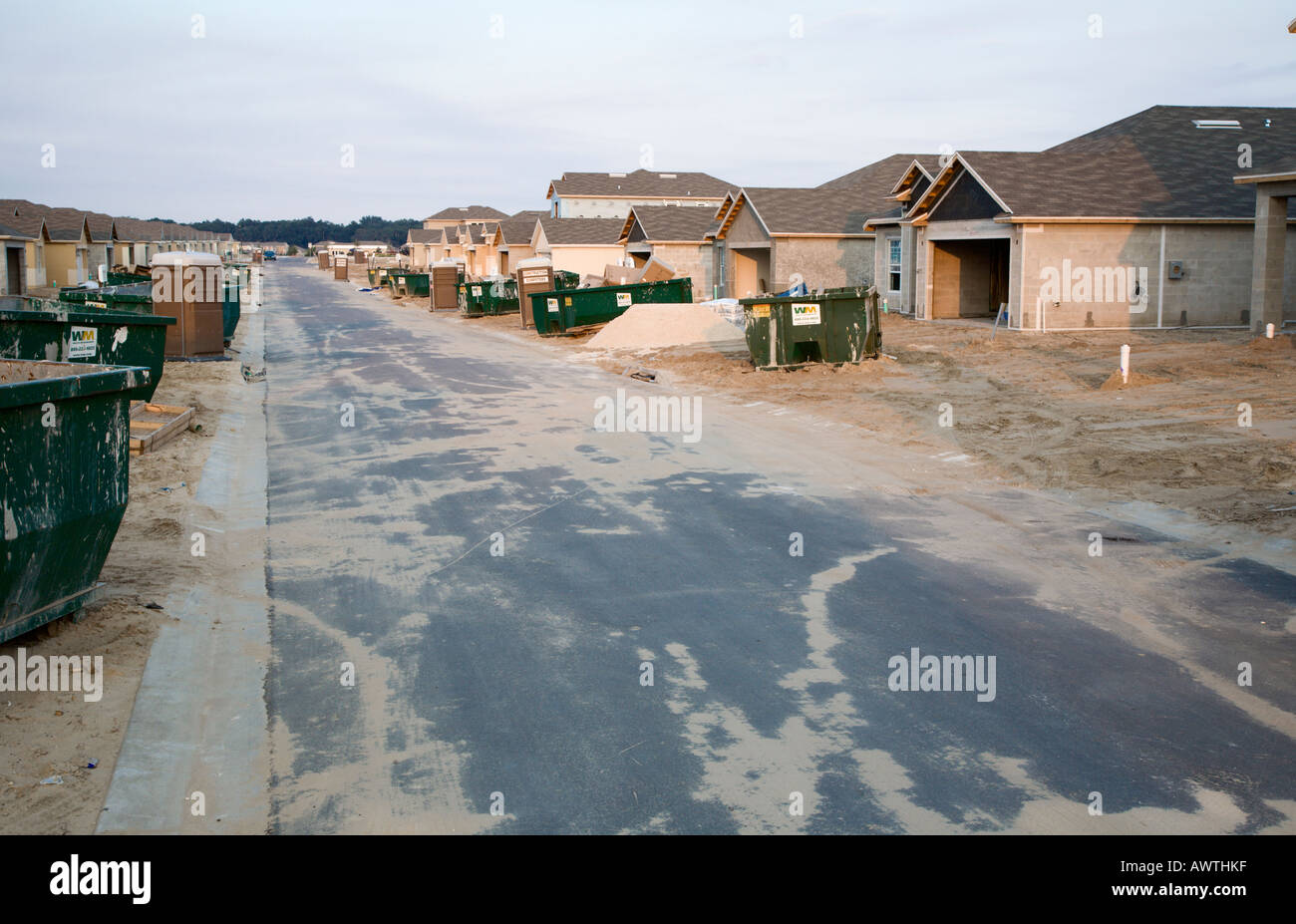 Bau von neuen Wohngebäuden trägt zum Wachstum und zur Zersiedelung in Zentral-Florida Stockfoto