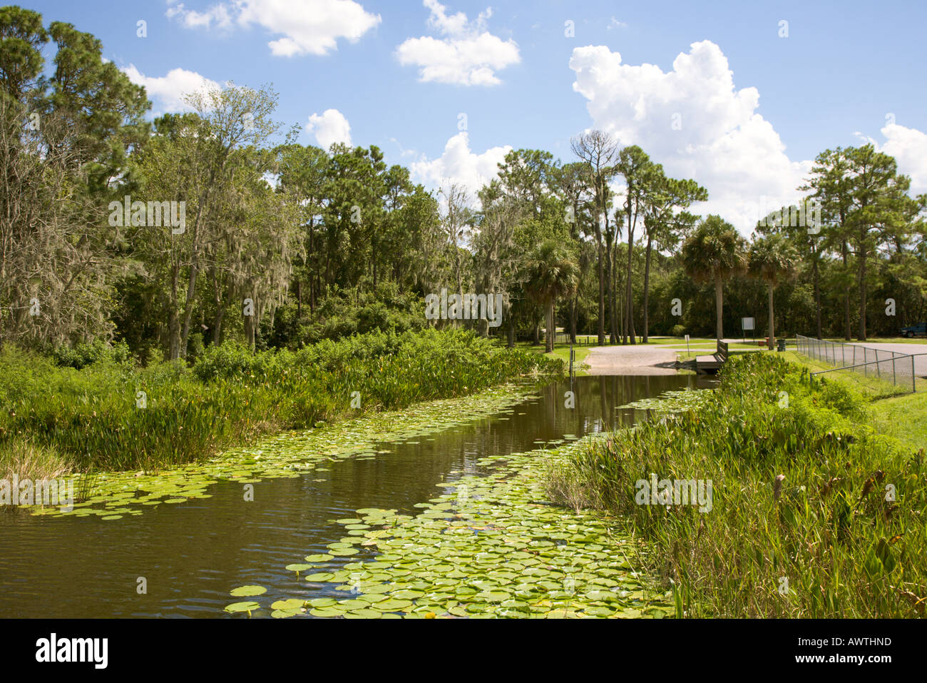 Boot Rampe Einlass am See Deaton in Zentral-Florida, USA Stockfoto