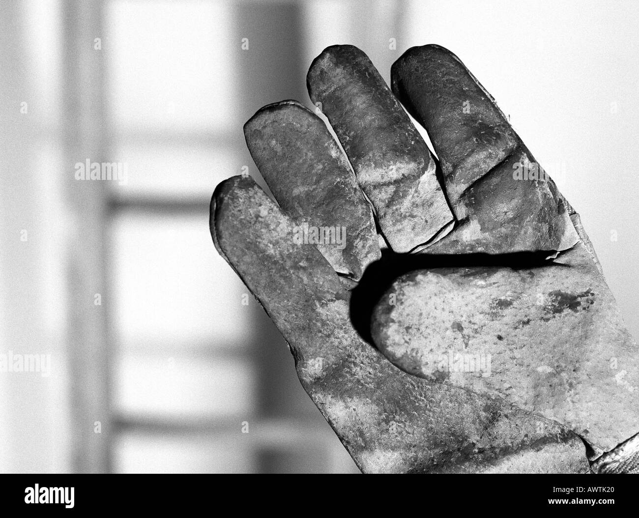 Alten Handschuh, close-up Stockfoto