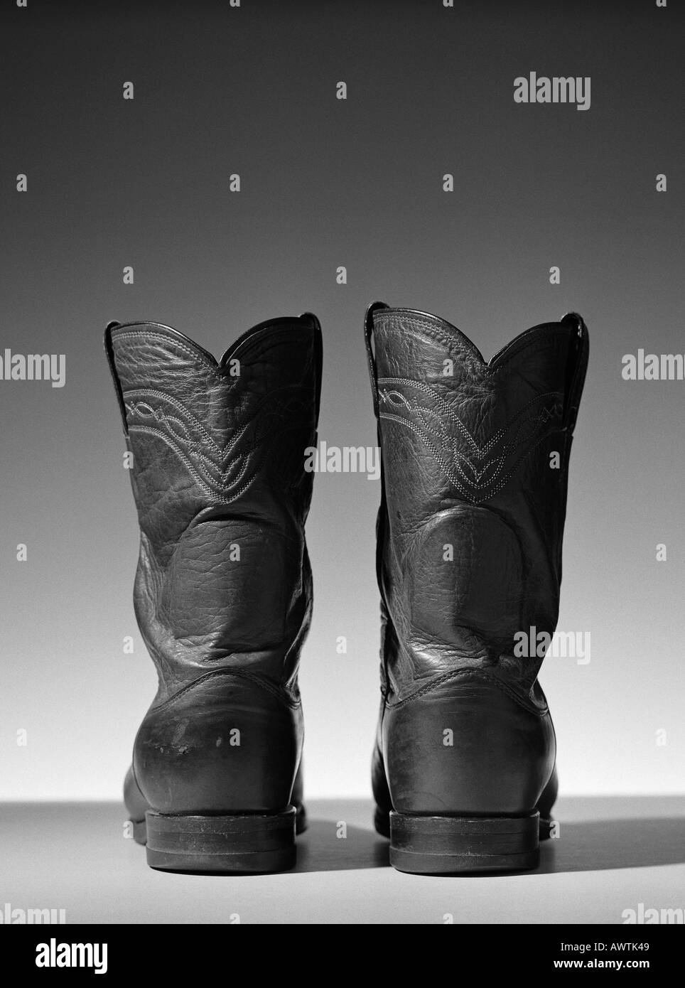 Leder Cowboy-Stiefel, close-up Stockfoto