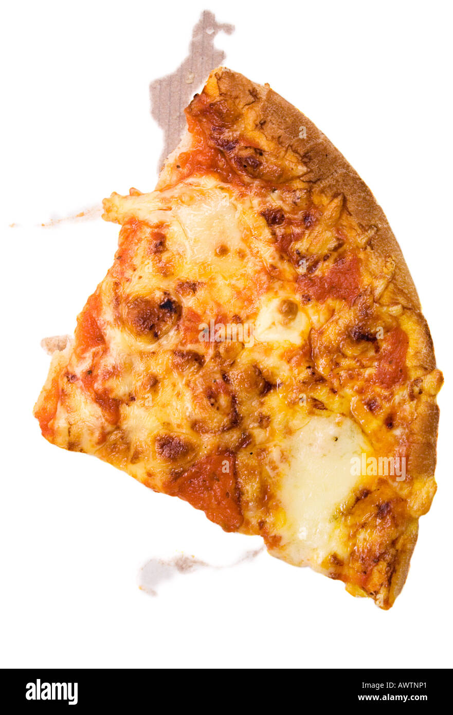 Fettiges Stück Pizza Stockfoto