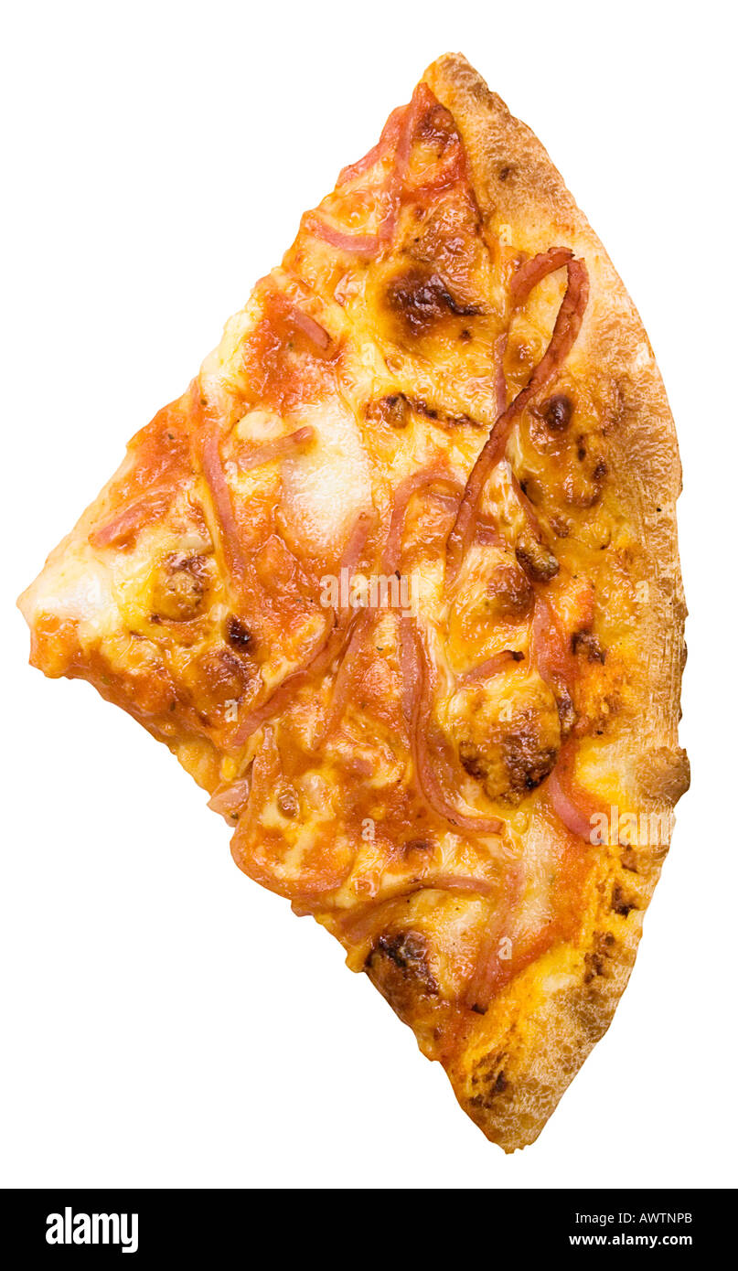 Scheibe Schinken Pizza Stockfoto