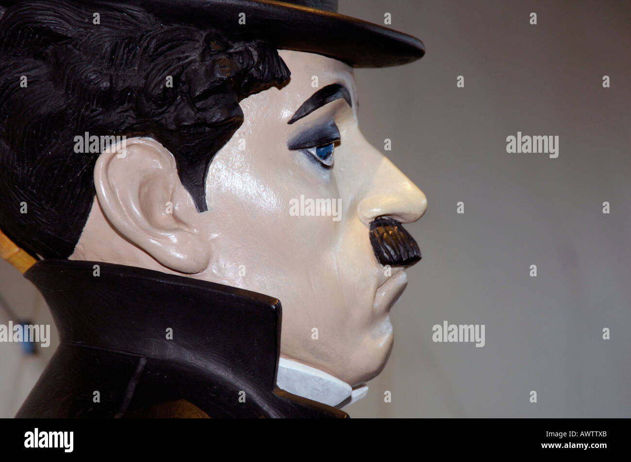 Charlie Chaplin Wachsfigur Modell Stockfoto