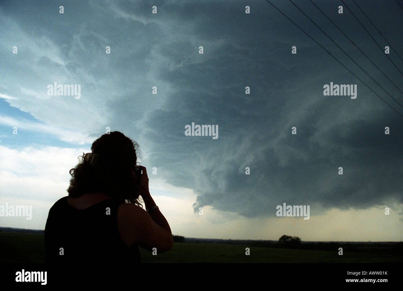 Pulitzer-preisgekrönten Fotografen Krista Niles Fotos vorher tornadischen Superzelle Sturm Jagd. Stockfoto
