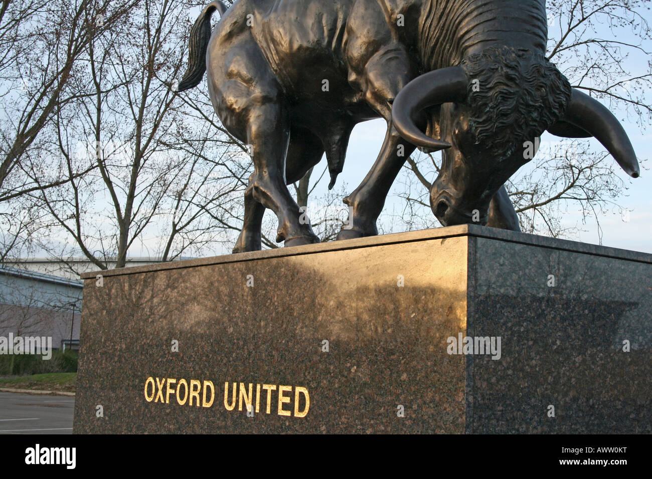 Ochse Skulptur Oxford United Football Club Kassam Stadion Stockfoto