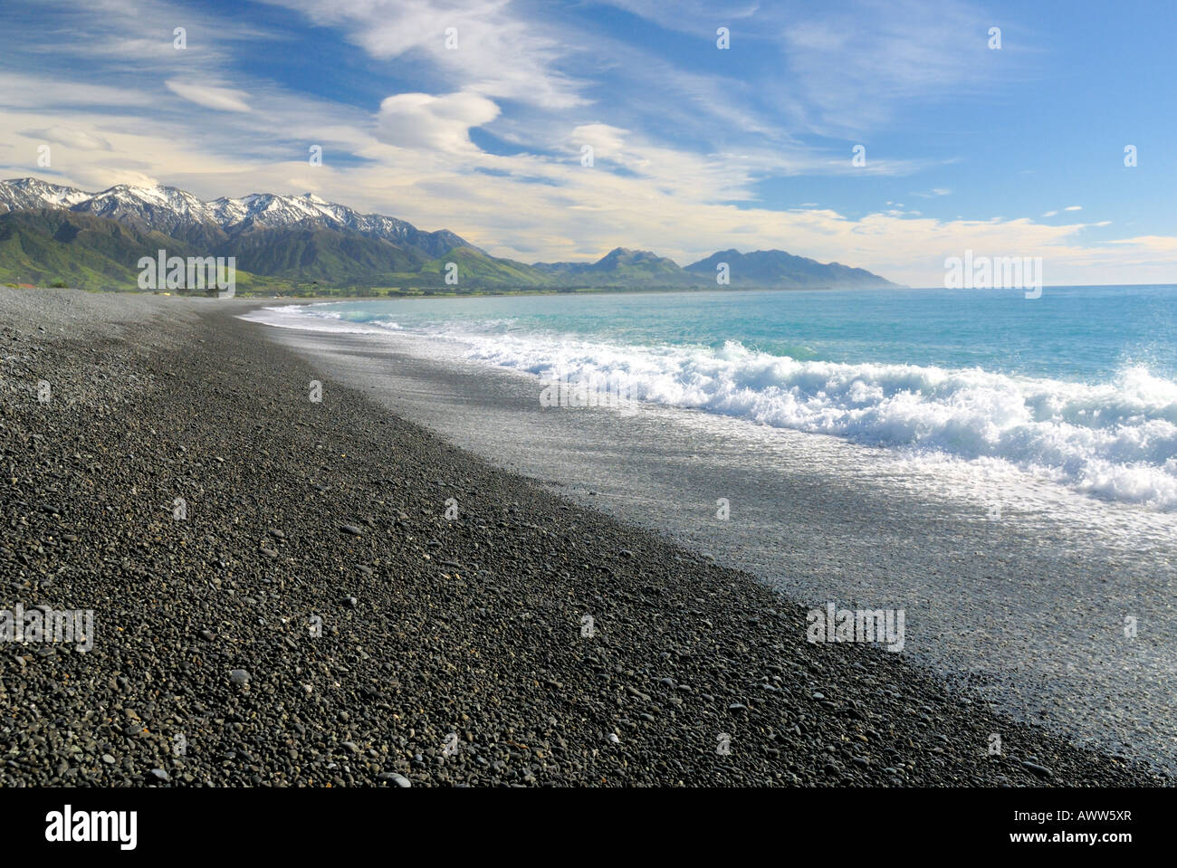 Blick auf die Kaikoura Halbinsel, Süd Marlborough, Neuseeland Stockfoto