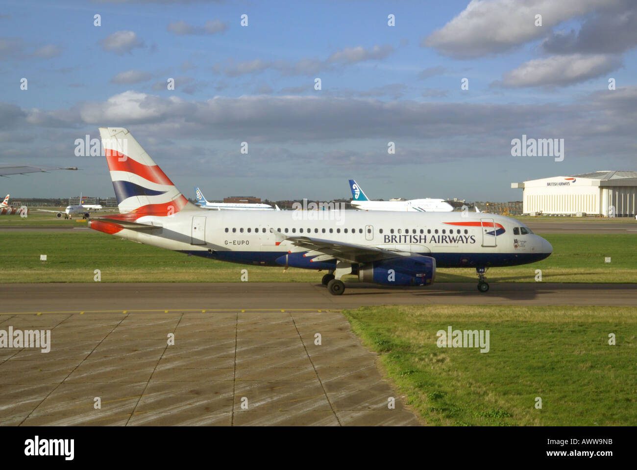 British Airways Flugzeug bereit zum abheben Stockfoto