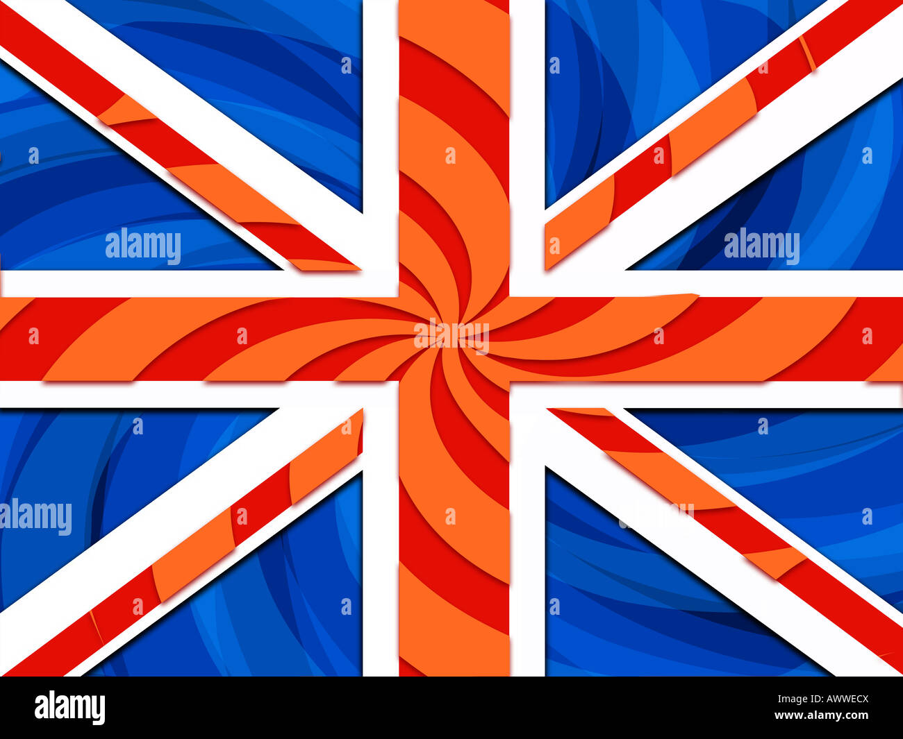 Darstellung der britischen Flagge, Nahaufnahme Stockfoto