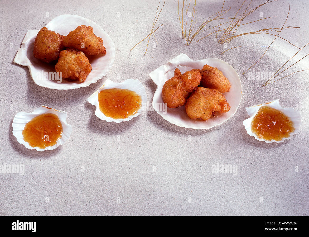 Clam Krapfen textfreiraum Bon Appetit Stockfoto