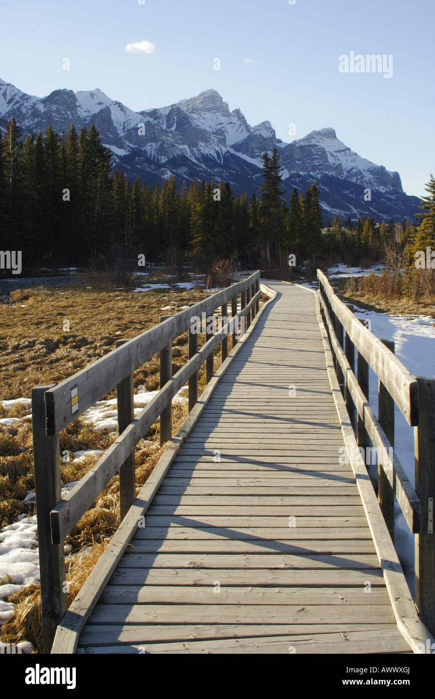 Promenade um Canmore, Alberta Stockfoto