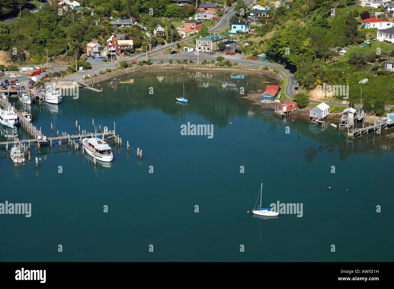 Careys Bay Otago Harbour Dunedin Neuseeland Südinsel Antenne Stockfoto