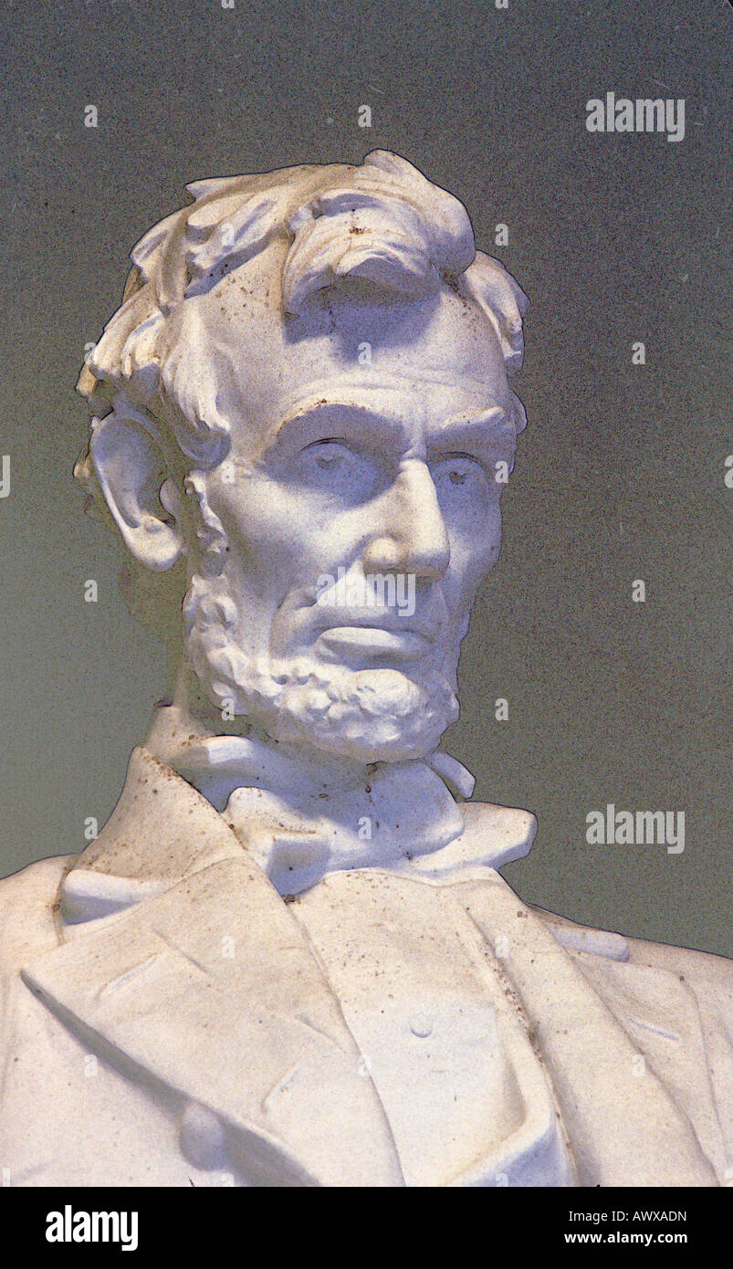 Blick auf die Skulptur des Lincoln Memorial, Washington, DC digital verändert Stockfoto