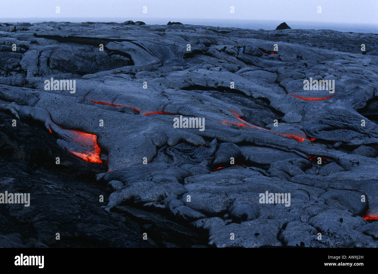 USA, Hawaii, Big Island, Vulkan-Nationalpark, Abkühlung von lava Stockfoto