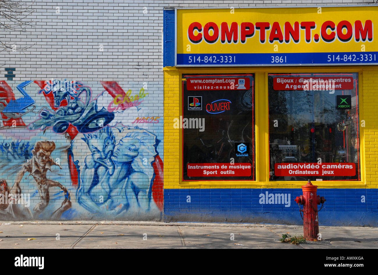 Pfandhaus auf Cuthbert Straße Plateau Mont-Royal Montreal Kanada Stockfoto