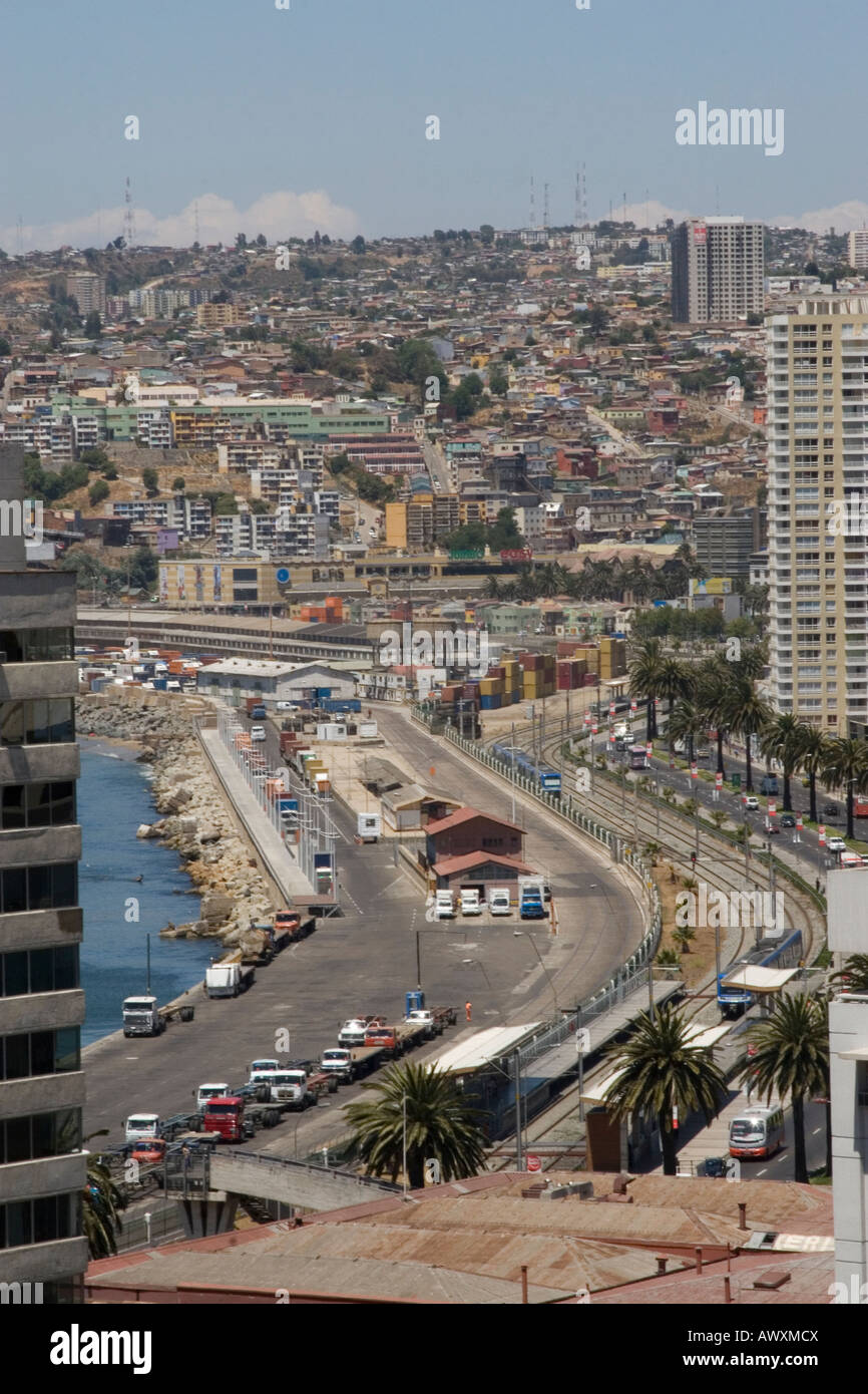 Ansicht der chilenischen Stadt Valparaiso Stockfoto