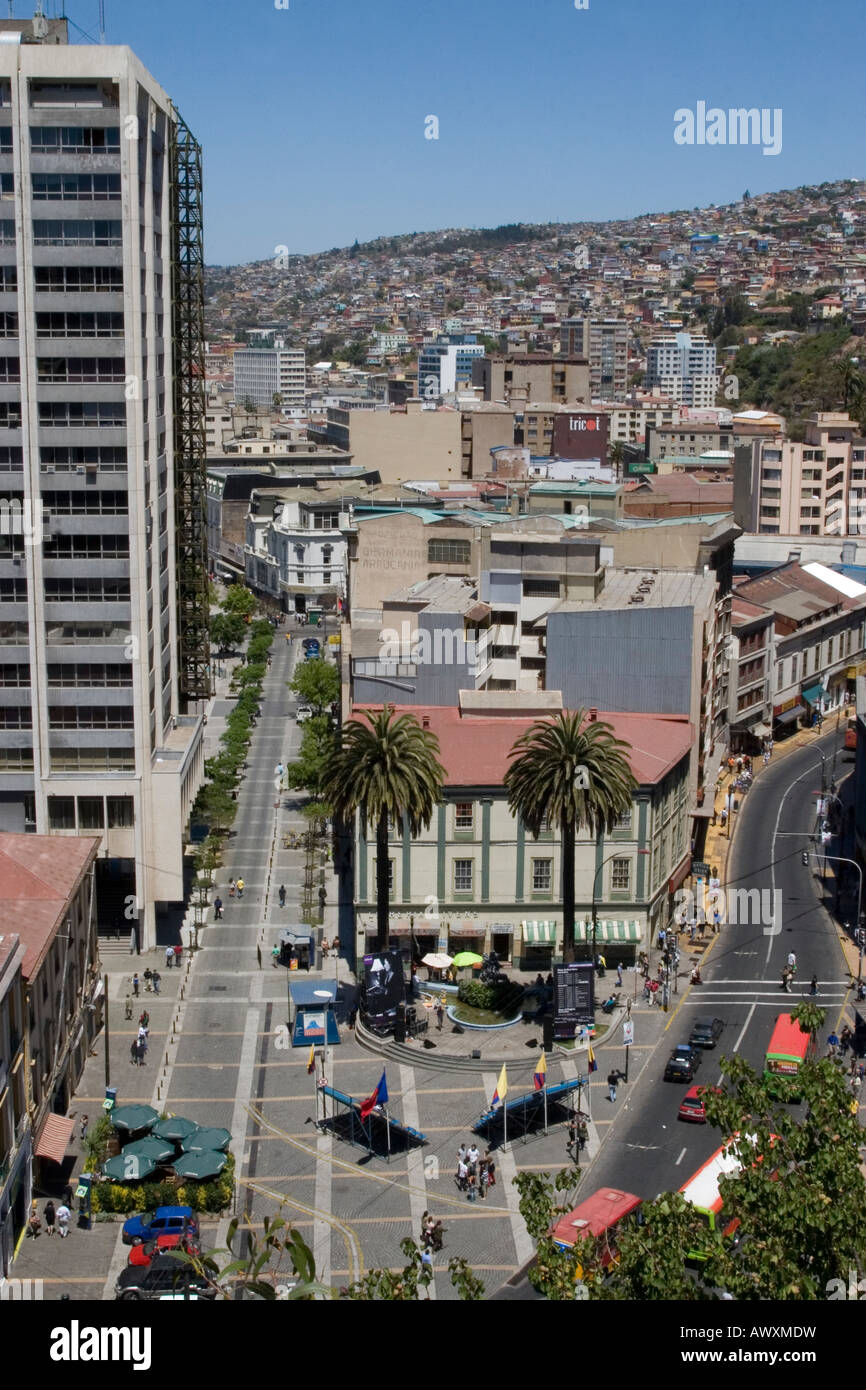 Ansicht der chilenischen Stadt Valparaiso Stockfoto