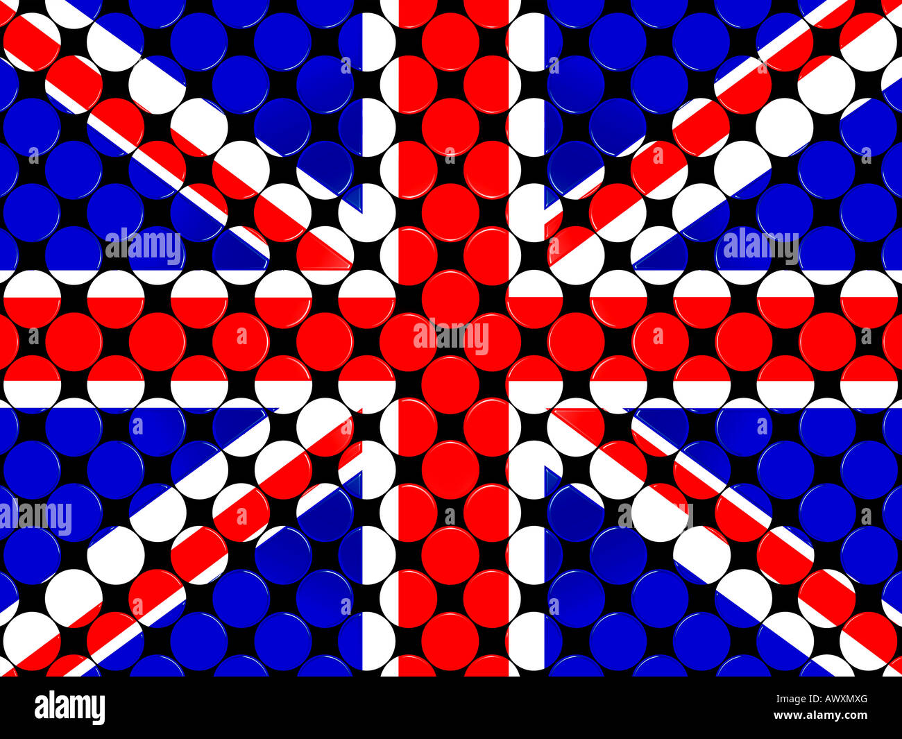 Darstellung der britischen Flagge mit Design, Nahaufnahme Stockfoto
