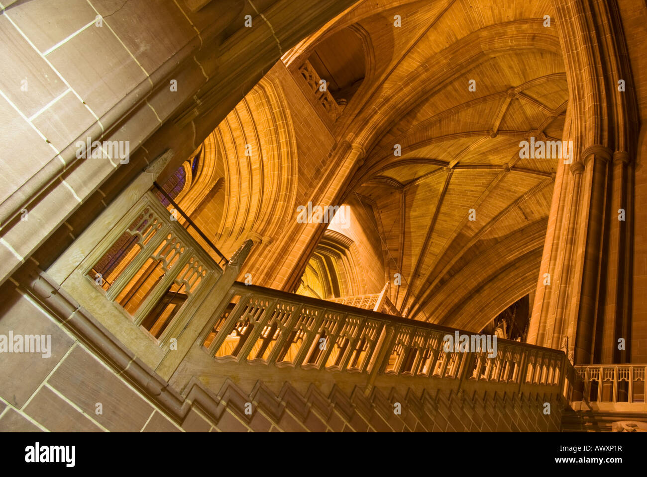 Horizontale Landschaft Foto innerhalb der anglikanischen Kathedrale in Liverpool Stockfoto