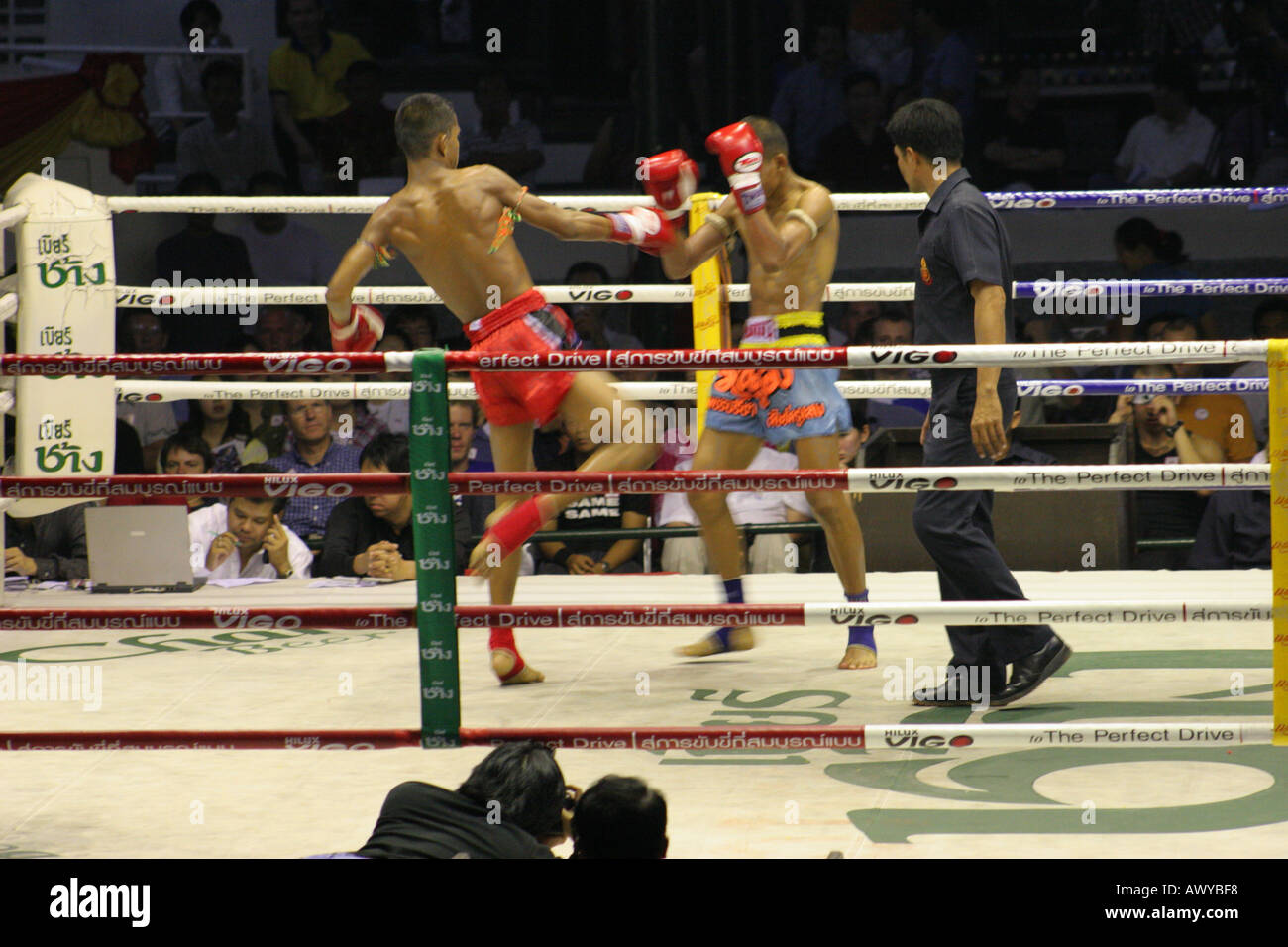 Kick-Boxing Contest Lumpini Stadion Bangkok Thailand Stockfoto