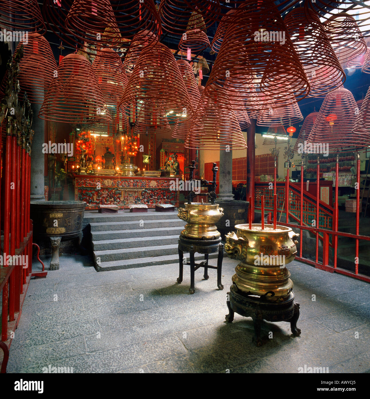 Der Man Mo Tempel Hong Kong Island China Stockfoto