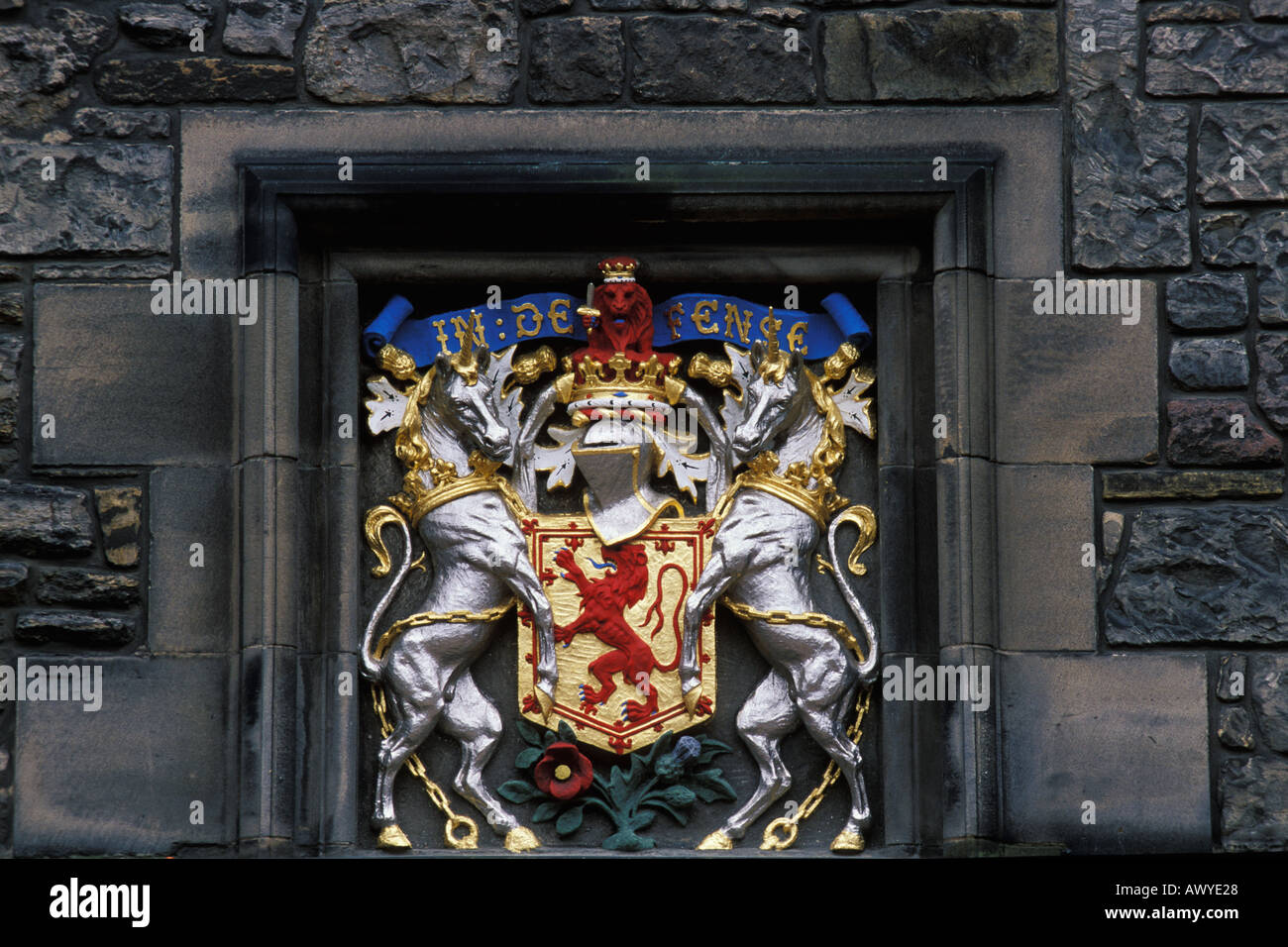 Schottland, Edinburgh, Edinburgh Castle, Wappen Stockfoto