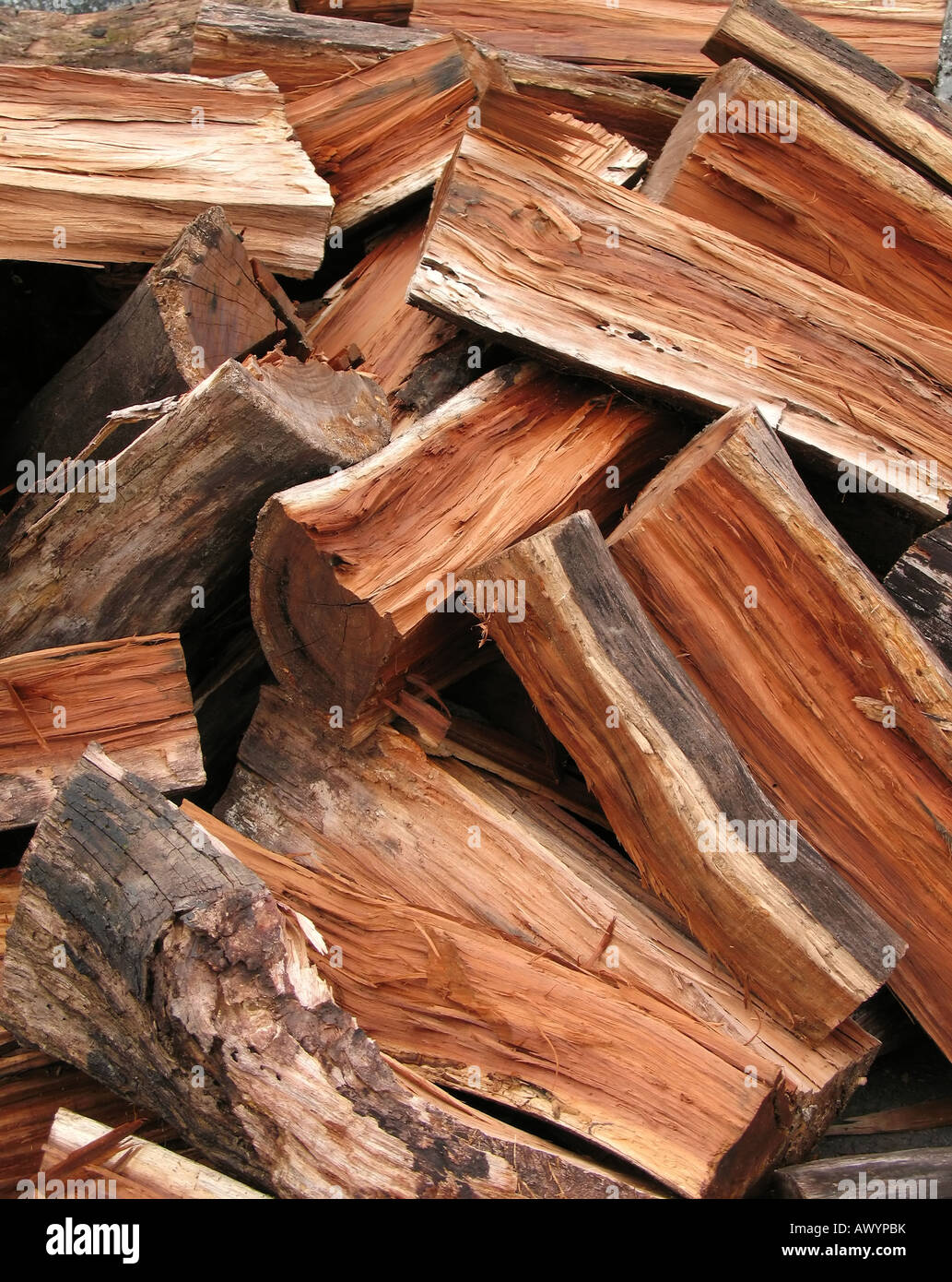 Stapel Brennholz Stockfoto