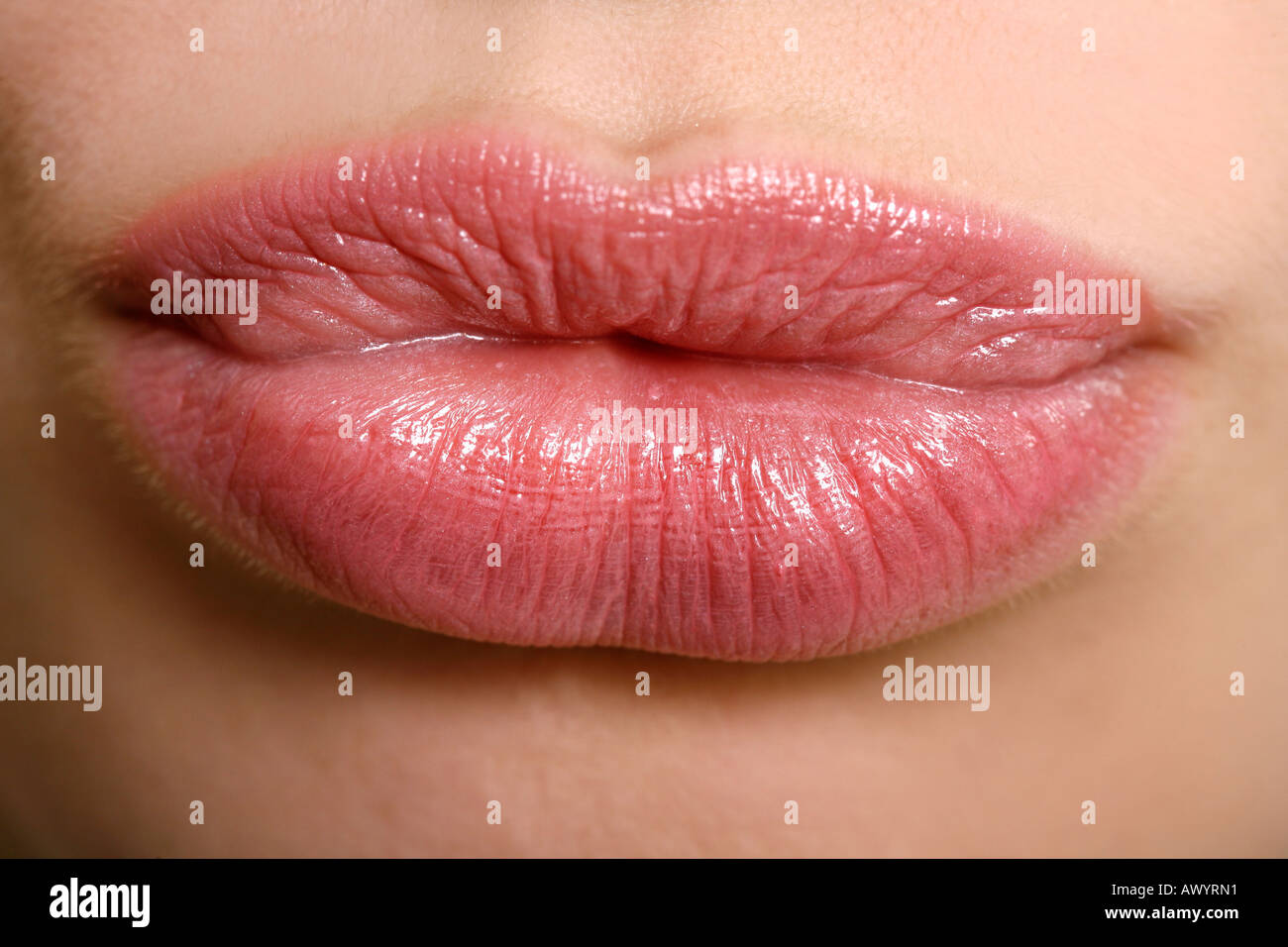 Beauty-Shot von Frau s Lippen Stockfoto