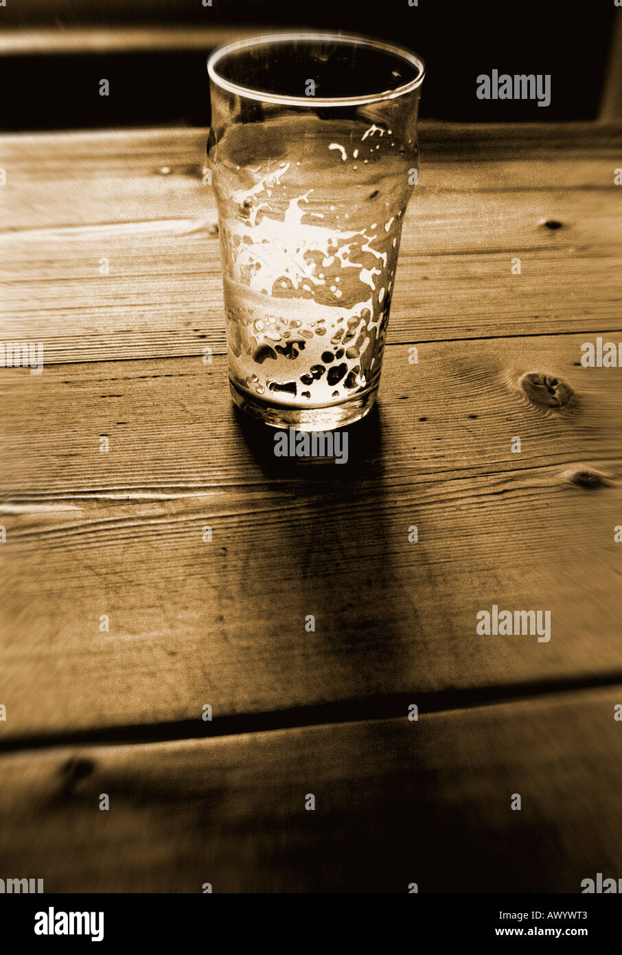 leere Pint Glas Stockfoto