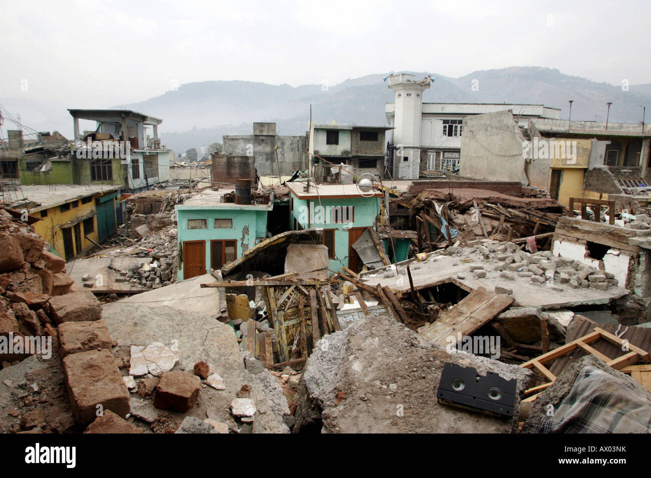 Muzaffarabad am Boden zerstört durch ein Erdbeben Pakistan Stockfoto