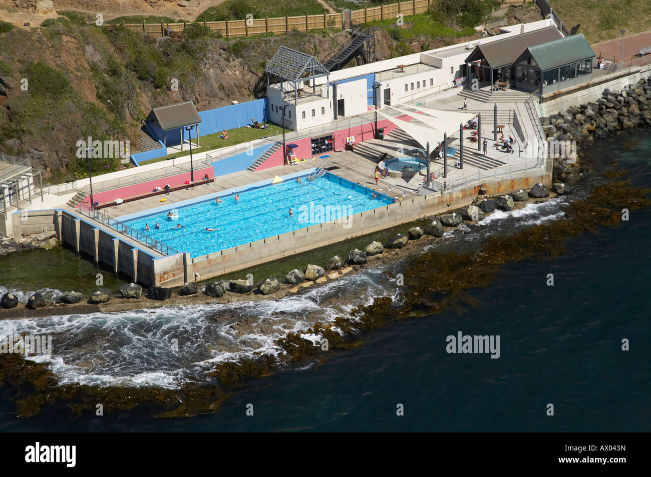 St Clair Hot Salt Water Pool Dunedin Südinsel New Zealand Antenne Stockfoto