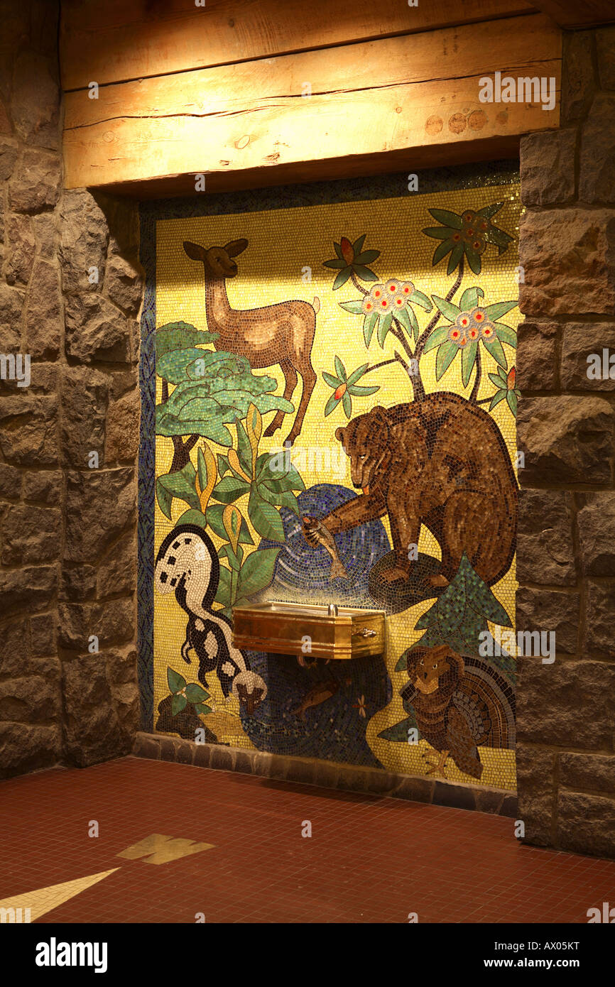 Innenaufnahme Timberline Lodge Mt. Hood in Oregon Stockfoto