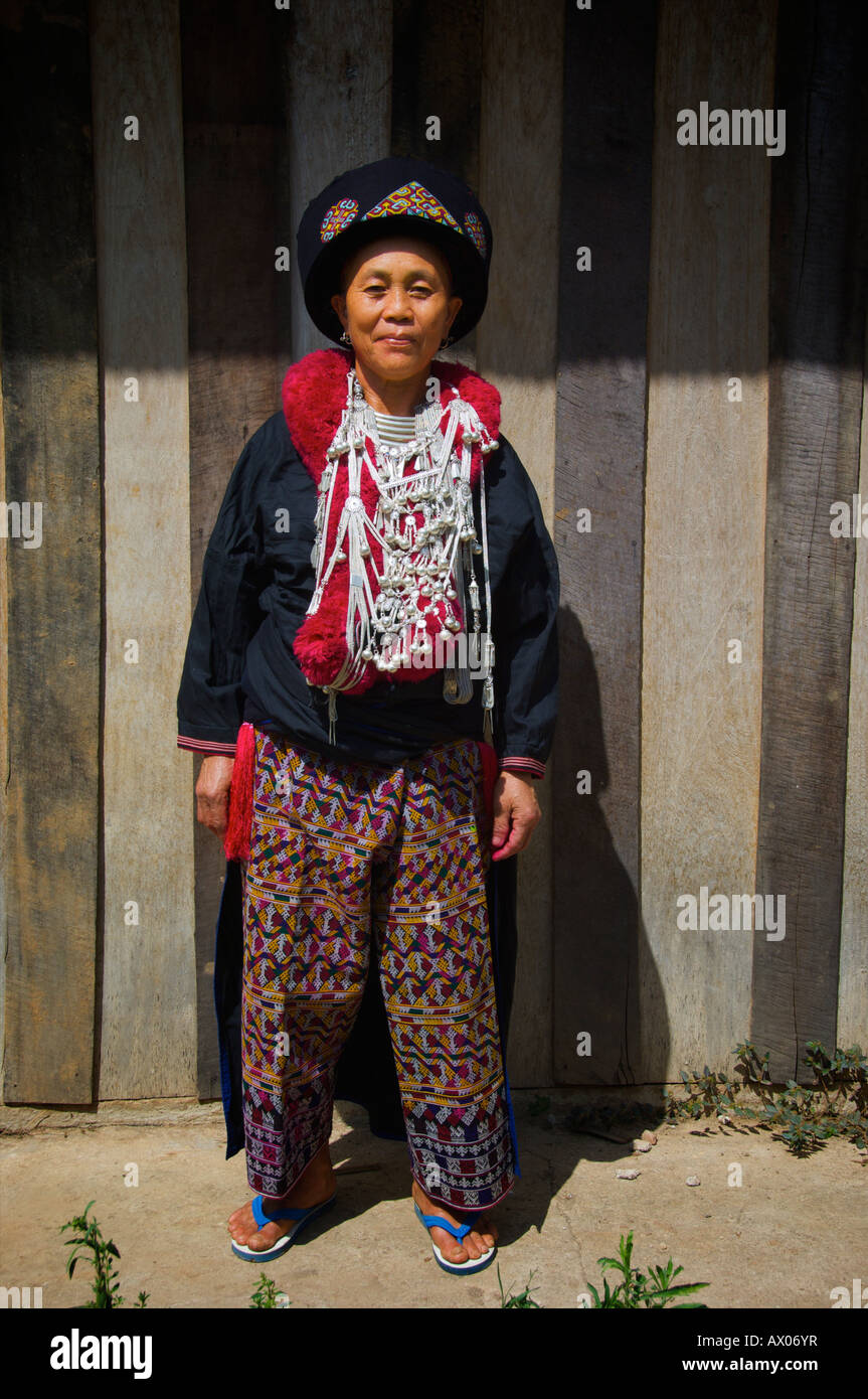 Auch genannt Iu Mien Yao Hügel Stamm Frau in Nordthailand Stockfoto