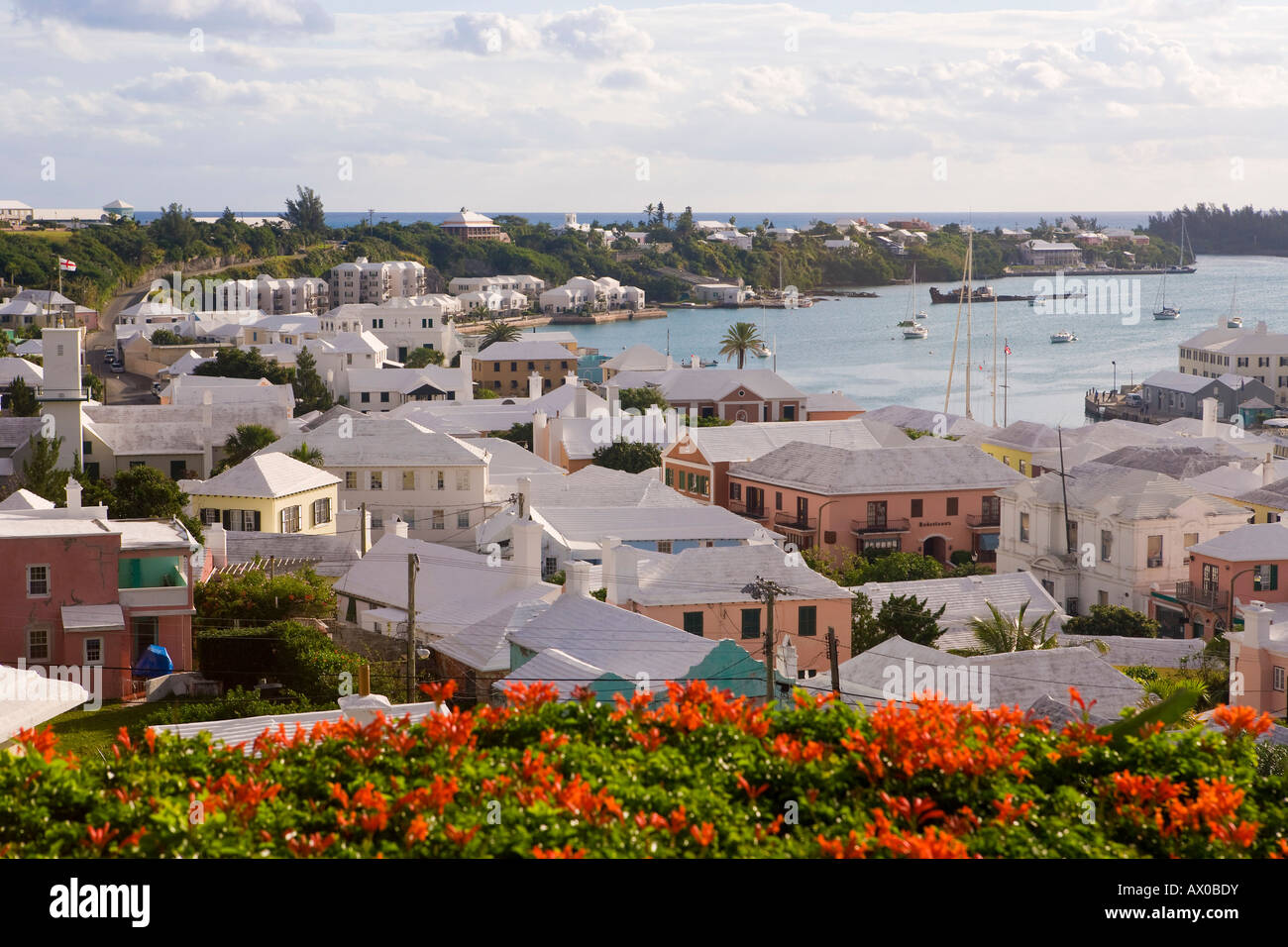 Bermuda, St.-Georgs Pfarrkirche, St. Georg und St.-Georgs Hafen - UNESCO Weltkulturerbe Stockfoto