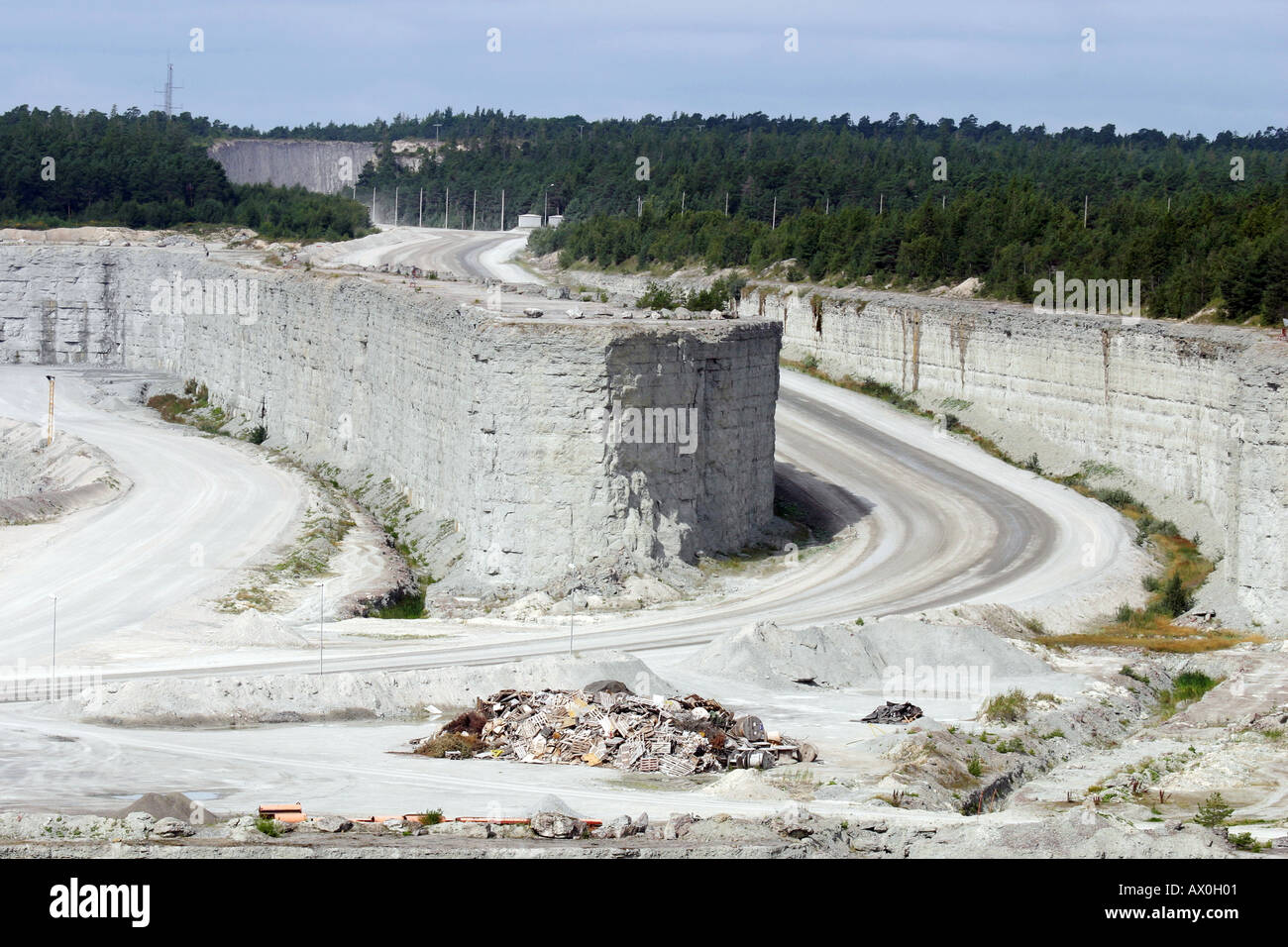 Kalkstein-Mine in der Nähe von Slite in Gotland, Schweden Stockfoto