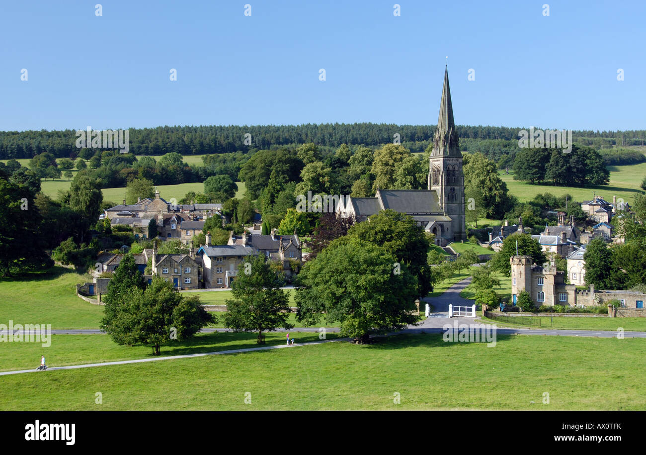 Edensor Dorf Chatsworth Anwesen Derbyshire England Stockfoto