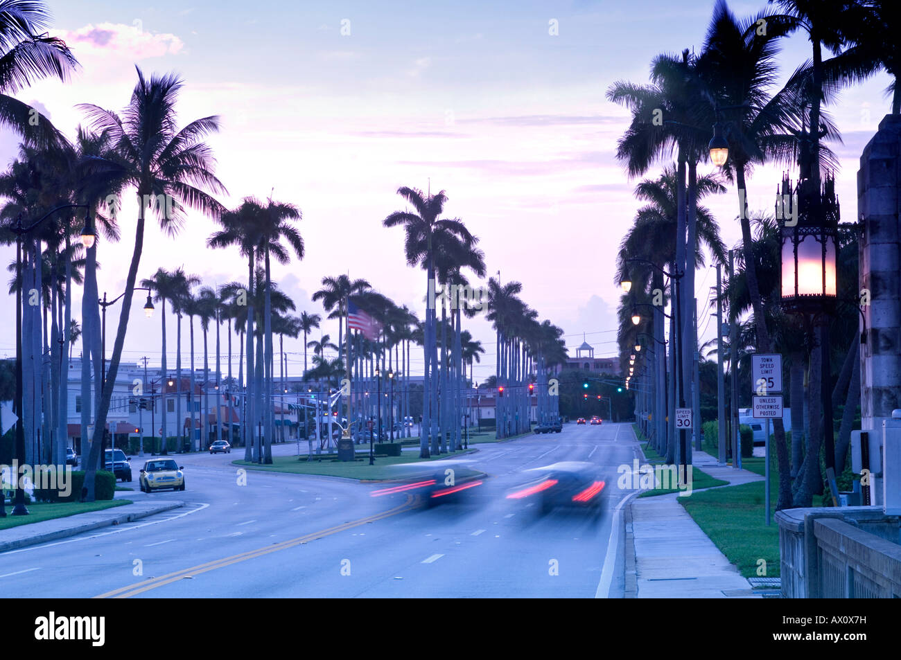 Royal Poinciana Weg, Palm Beach, Florida, USA Stockfoto