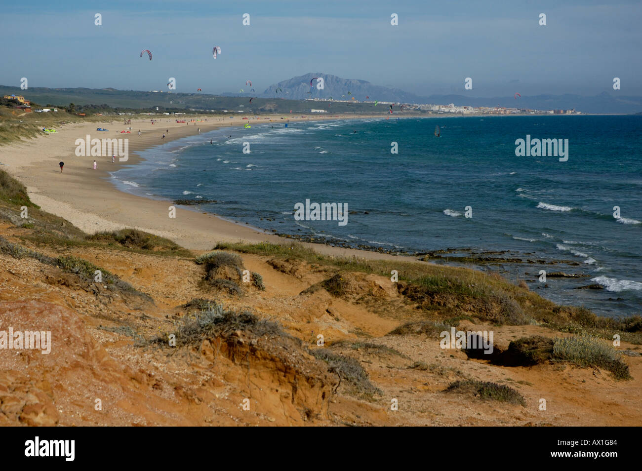 Spanien Andalusien Tarifa Playa De Los Lances Stockfoto