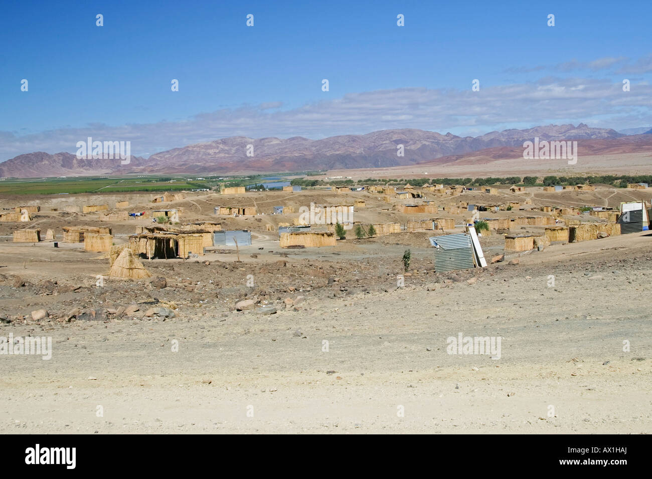 Ovambo Working-Class Estate am Oranje Fluss für Oldtimer, Aussenkehr, Namibia, Afrika Stockfoto