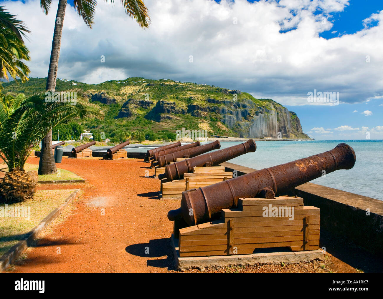 Ansichtskarte von der Kanonen - 'Barrachois', 'Saint-Denis","Réunion" Stockfoto