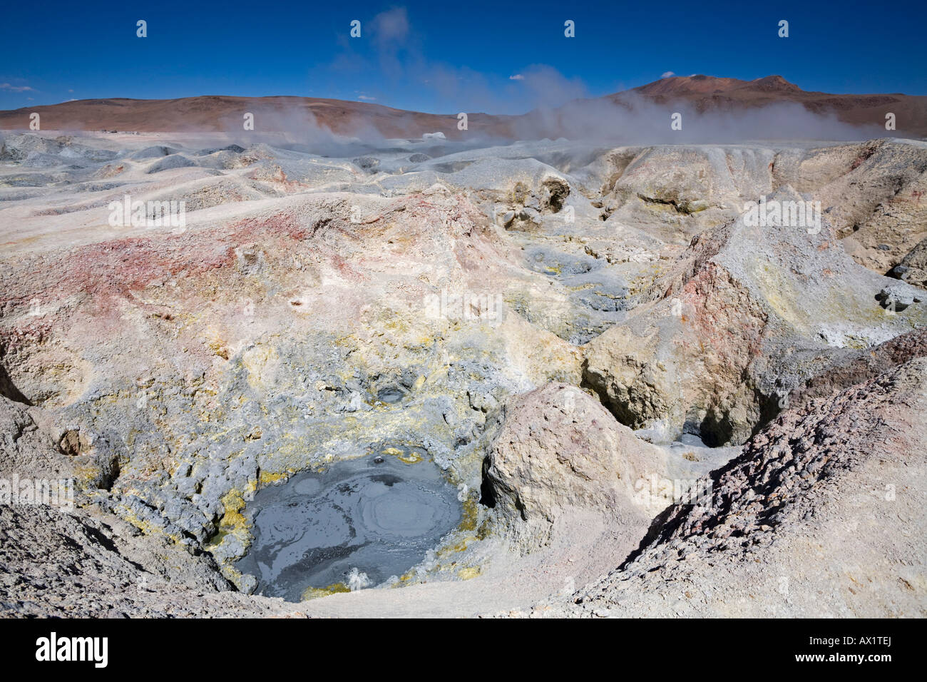 Geysire Sol de Manana, Altiplano, Bolivien, Südamerika Stockfoto