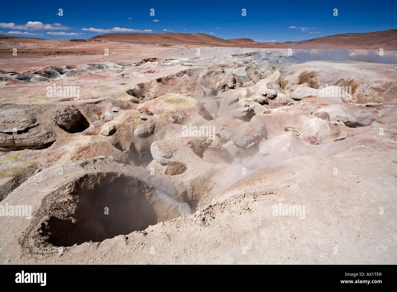 Geysirfeld Sol de Manana, Altiplano, Bolivien, Südamerika Stockfoto