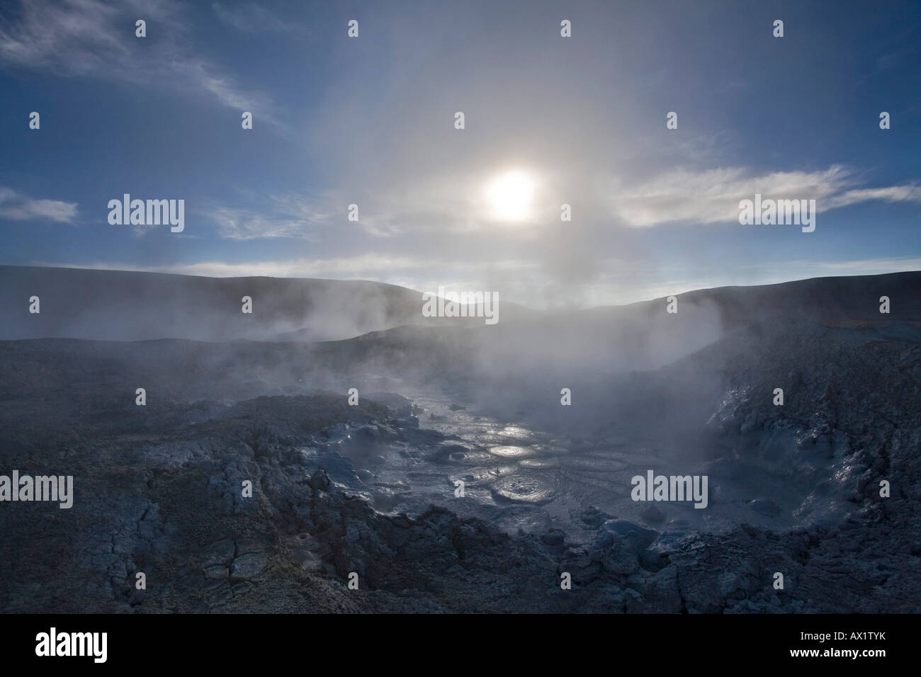 Geysirfeld Sol de Manana, Altiplano, Bolivien, Südamerika Stockfoto